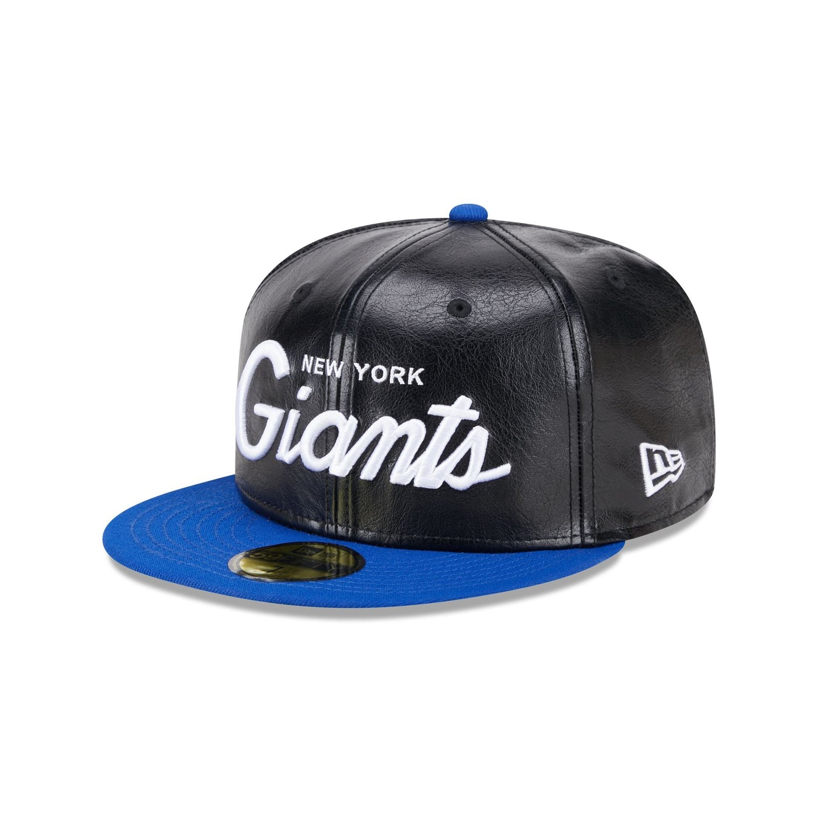 60571699_59FIFTY_LifestyleEnergy_NEYGIA_BL_3QL.jpg New York Giants Faux Leather Crown 59FIFTY Fitted Hat - Image 1