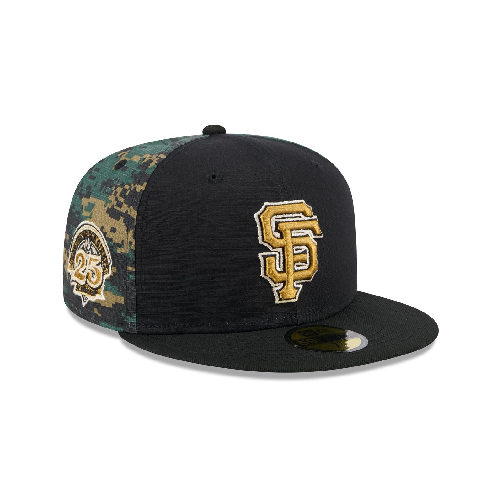 60573395_59FIFTY_DIGICAMO_SAFGIA_BLK_3QR.jpg San Francisco Giants Digi Camo 59FIFTY Fitted Hat - Image 1